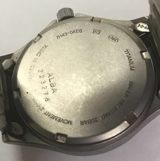 希少 美品 SEIKO ALBA セイコー アルバ 7N43-0AE0 Titanium チタン