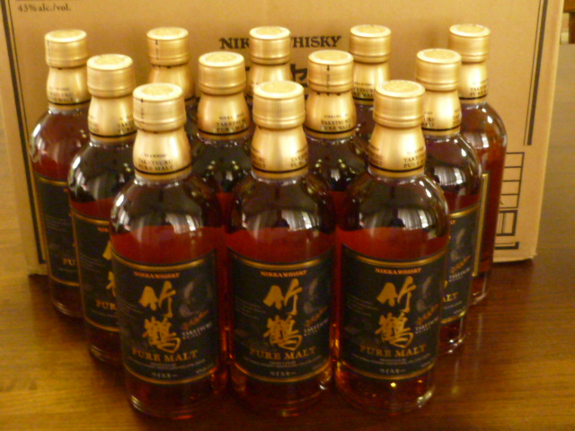 古酒　美味しい　箱入　★　竹鶴 ピュアモルト　500ml　箱入　１２本セット 美品 ★