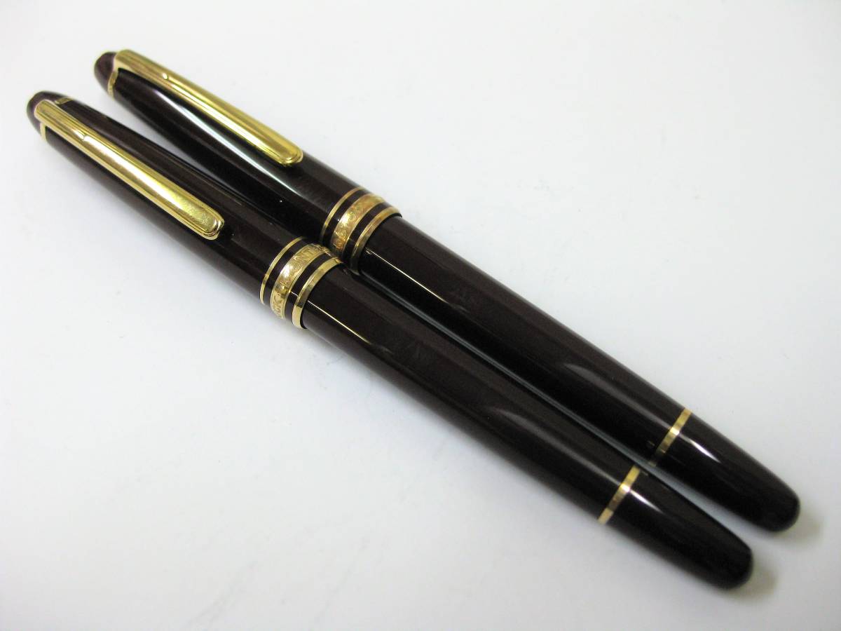 モンブラン/MONTBLANC マイスターシュティック MEISTERSTUCK 万年筆2本セット ペン先1480/14K-585 ボルドー×金カラー 【KJB17-B】