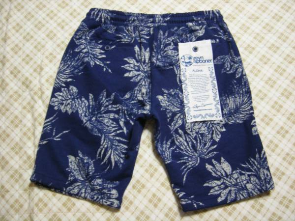 新品！レインスプーナー　ハーフパンツ　ネイビーｘシダ柄　M　紺