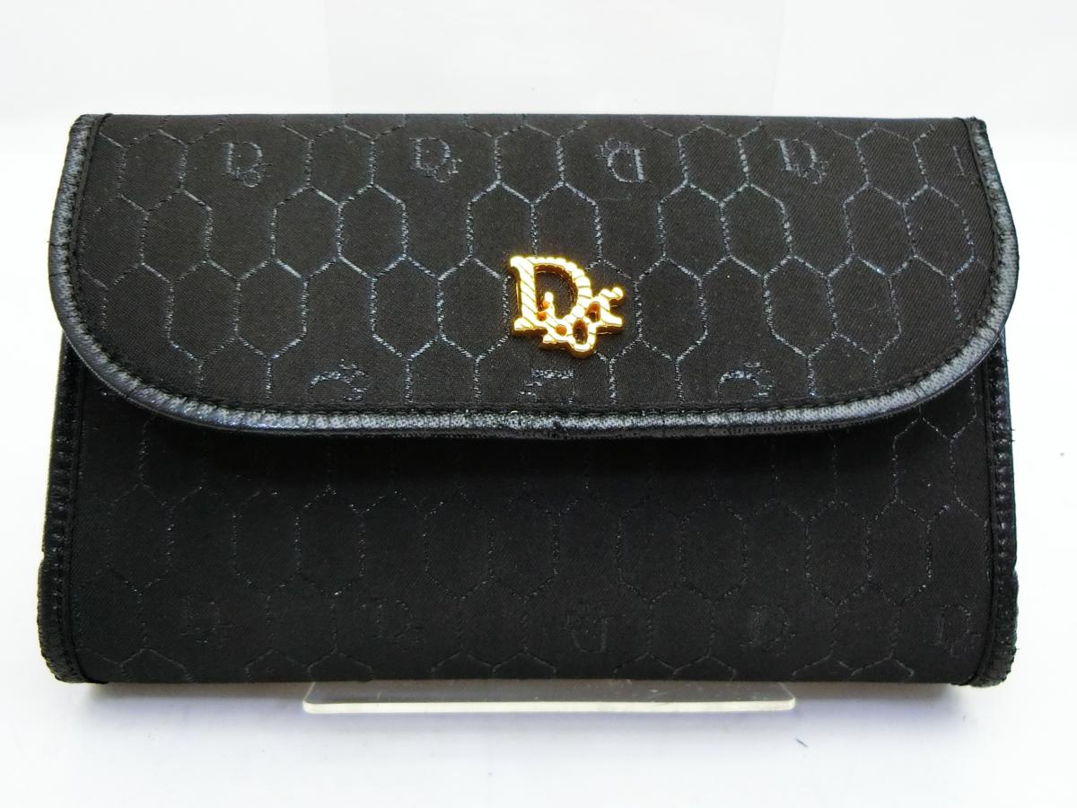 ◇Y8876 Dior ディオール 黒 × 金 ロゴ 金具 トロッター チェーン 
