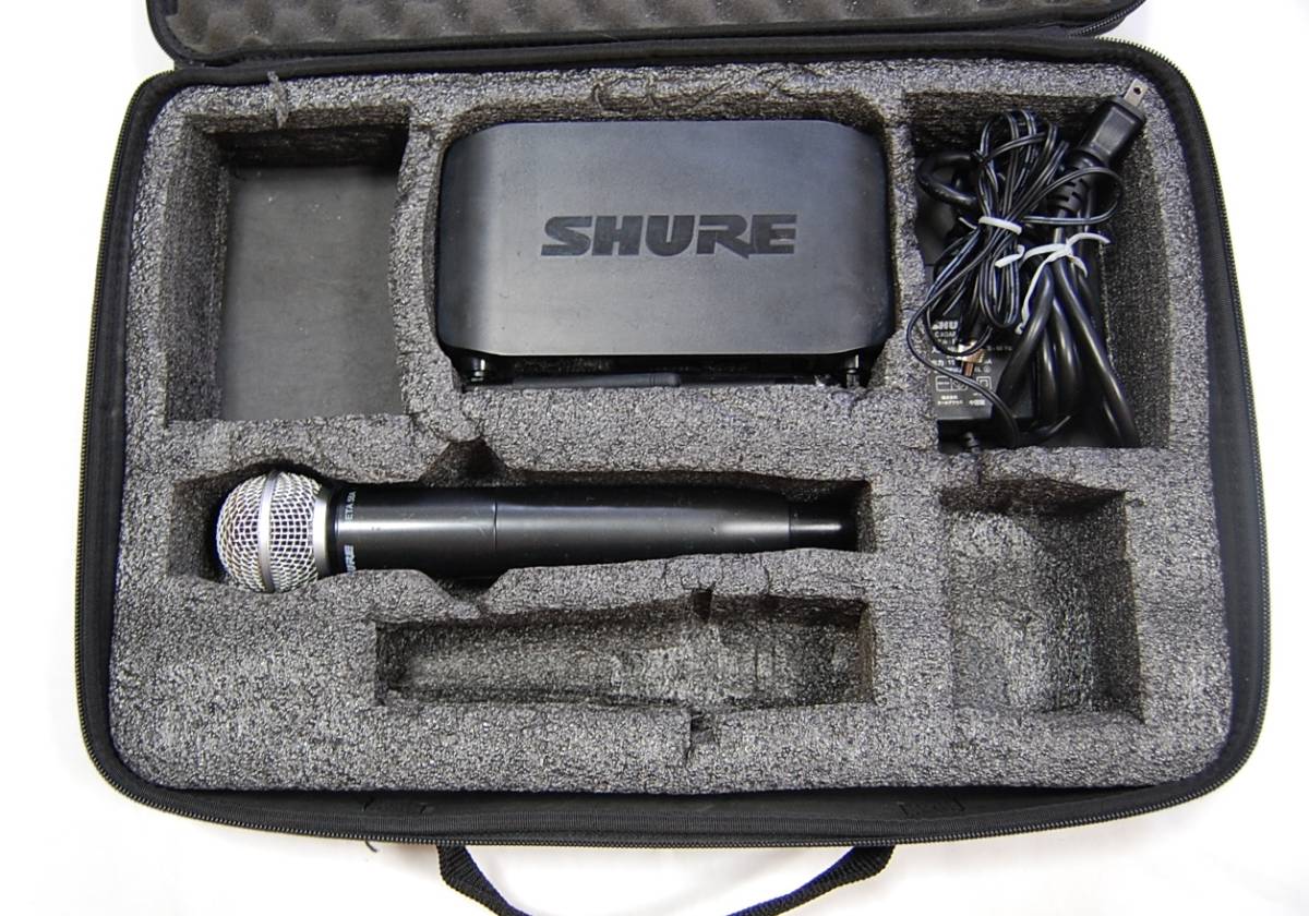 【中古品】SHURE ワイヤレスシステム　GLXD4+/BETA58 SHURE ワイヤレス受信機（GLXD4）ボーカルマイクロフォン（BETA 58A