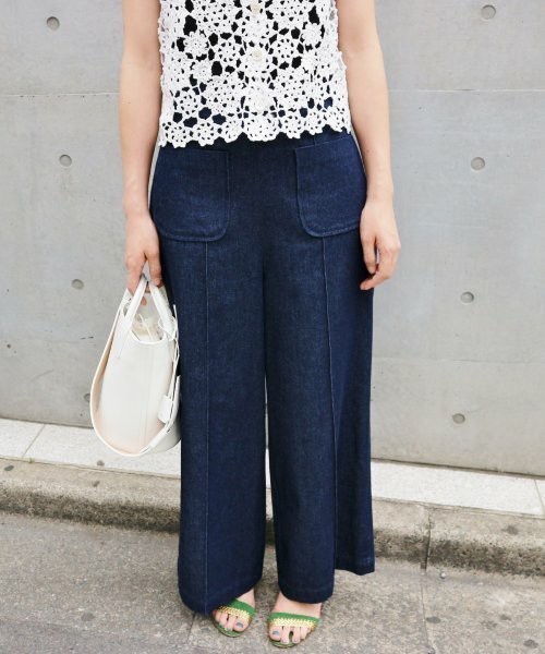  IENA 2017SS デニム パッチポケット パンツ 34 ネイビー イエナ(その他)｜売買されたオークション情報、yahooの商品情報をアーカイブ公開 - オークファン ボトムス