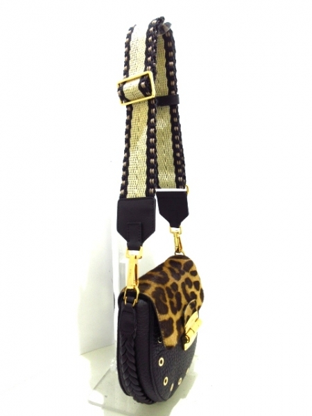 フルラ FURLA バッグ ショルダーバッグ ハラコ×レザー ライトブラウン 