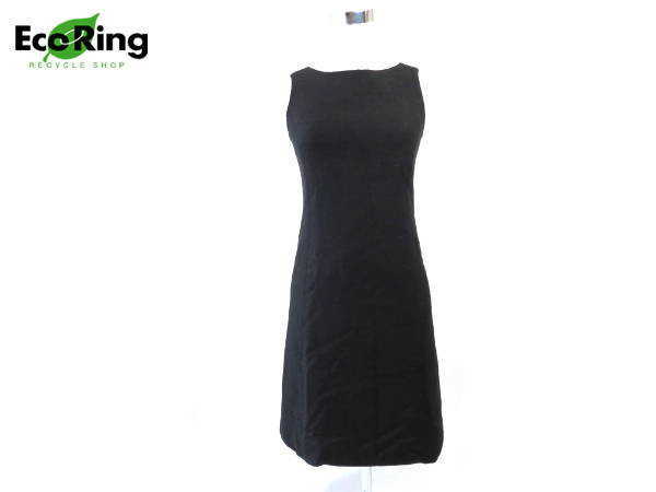 1円 フォクシー ノースリーブ 絹100％ ワンピース size38 ブラック EJ620