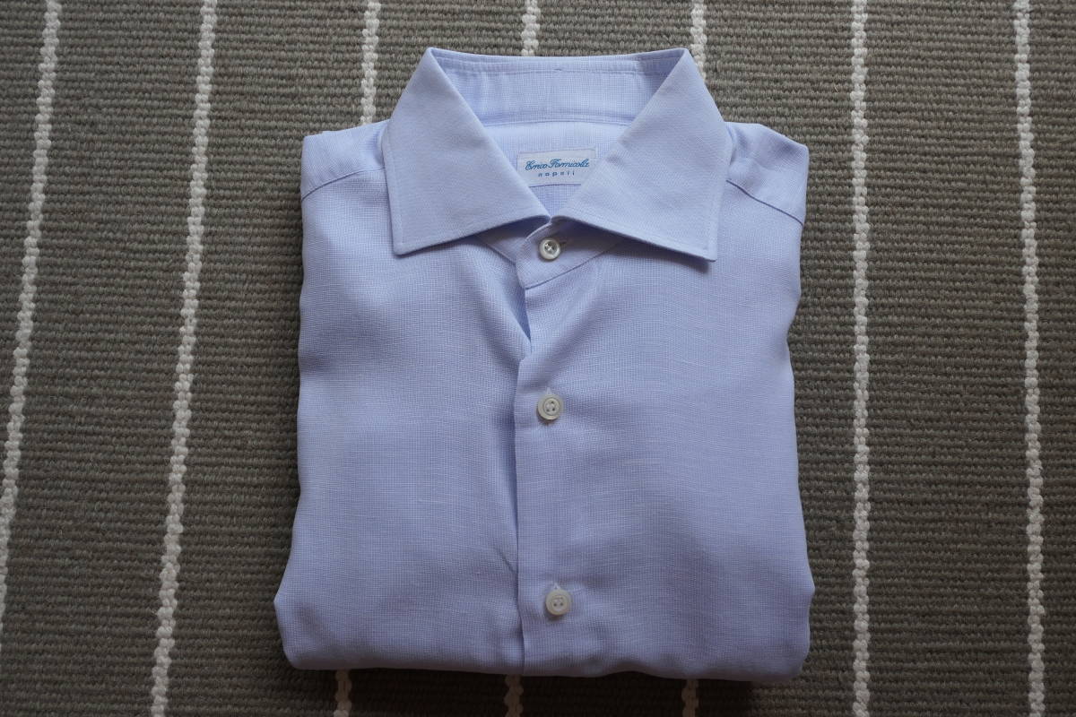 超美品 ユナイテッドアローズ 購入 イタリア製 エリコフォルミコラ ドレスシャツ ブルー系 サイズ40 ARROWS Errico 48サイズ FORMICOLA＞ブラウンストライプ ERRICO メルカリ