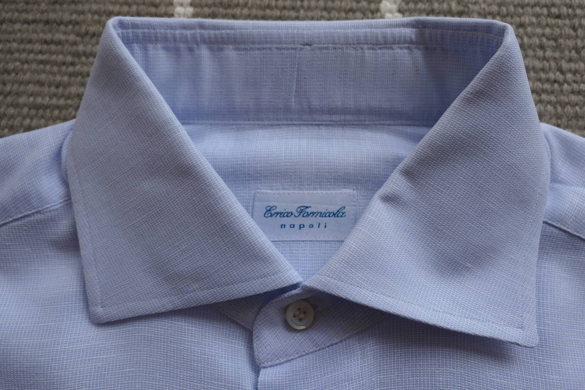 超美品 ユナイテッドアローズ 購入 イタリア製 エリコフォルミコラ ドレスシャツ ブルー系 サイズ40 ARROWS Errico 48サイズ FORMICOLA＞ブラウンストライプ ERRICO メルカリ