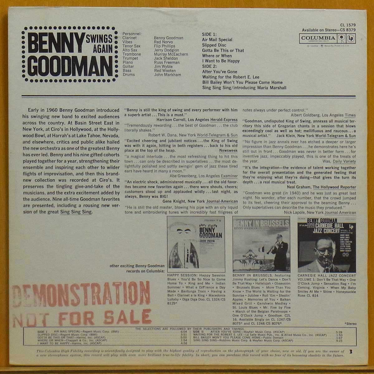●激レア!プロモ!美盤!MONO!★Benny Goodman[Swings Again]USオリジLP