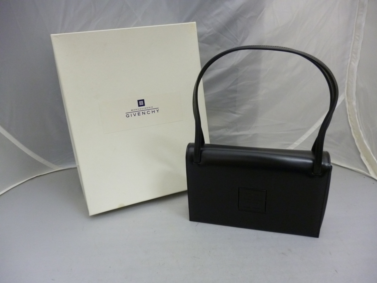 未使用 GIVENCHY ジバンシイ レザー ハンドバッグ ブラック 未使用タグ 