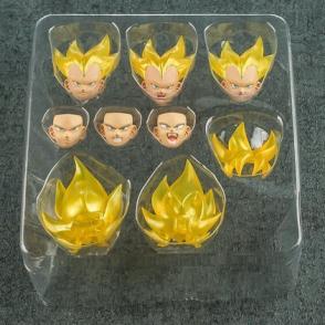 SMC VOL4 SHF 悟空 ベジータ 用 ヘッドが3 黄髪が3 顔が3個 セット 新品在庫 02