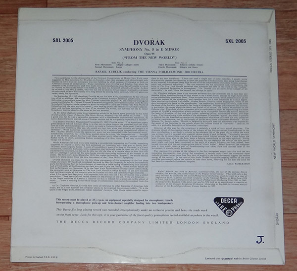 英SXL2005 ED1 ドヴォルザーク新世界交響曲 クーベリック