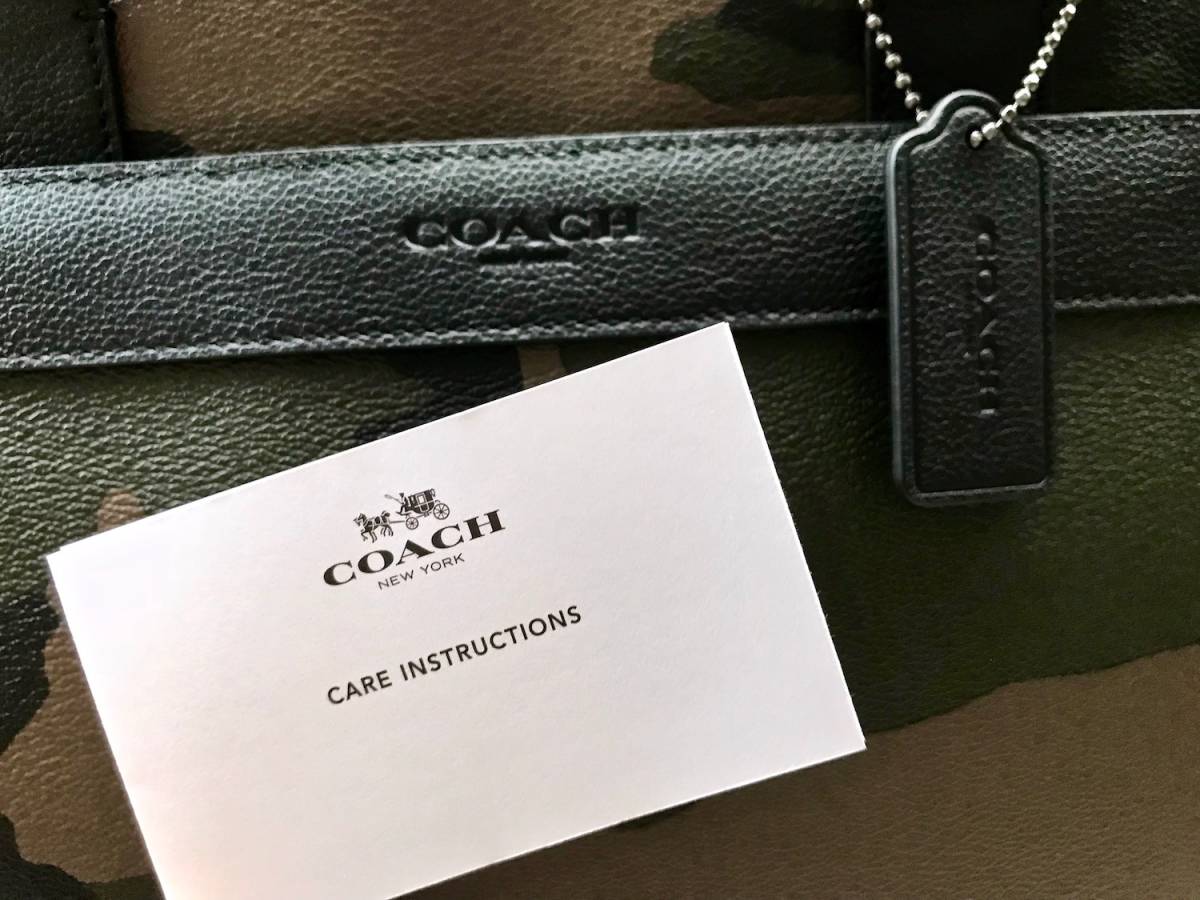 スタイリスト出品□新品 COACH コーチ 2WAY迷彩柄ビジネスバッグ 高級 