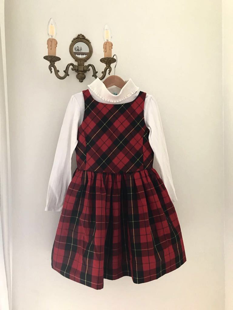 【赤字超特価，格安】 ラルフローレン 赤色チェック タフタ ギャザーワンピース 7歳用120-130㎝(ワンピース（ミニ）)｜売買されたオークション情報、yahooの商品情報をアーカイブ公開 - オークファン 女の子用