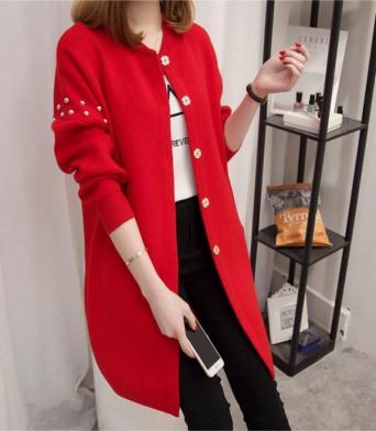 驚きの破格値，最新作 レディース カーディカン ゆったりめ 長袖 ストレート コート 無地 ジャージ リベット カジュアル フリーサイズ レッド(その他)｜売買されたオークション情報、yahooの商品情報をアーカイブ その他