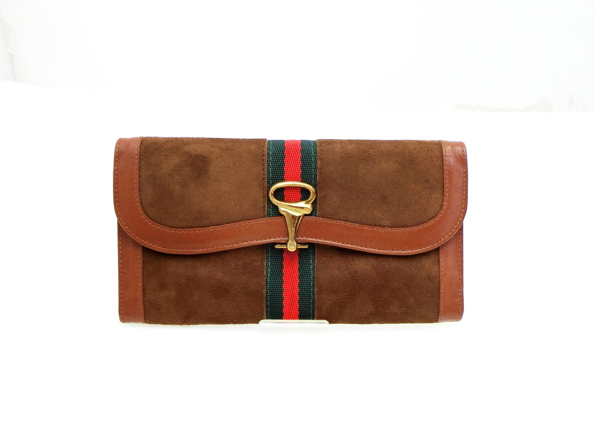 GUCCI ホースビット　シェリーライン長財布 ◇S5507 GUCCI グッチ ホースビット 金具 シェリーライン ヴィンテージ