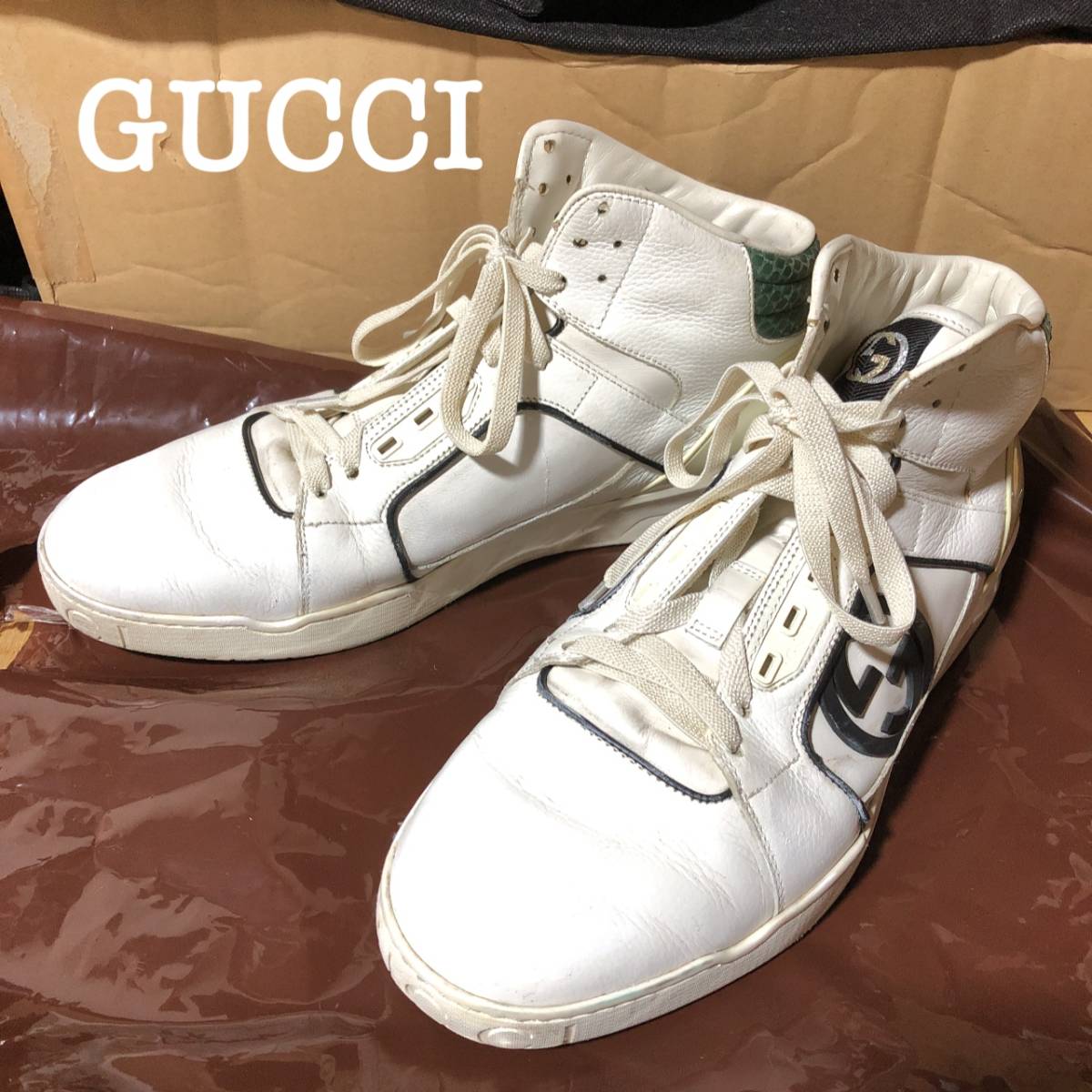 グッチ GUCCI スニーカー ハイカット ハイカットスニーカー レザー 