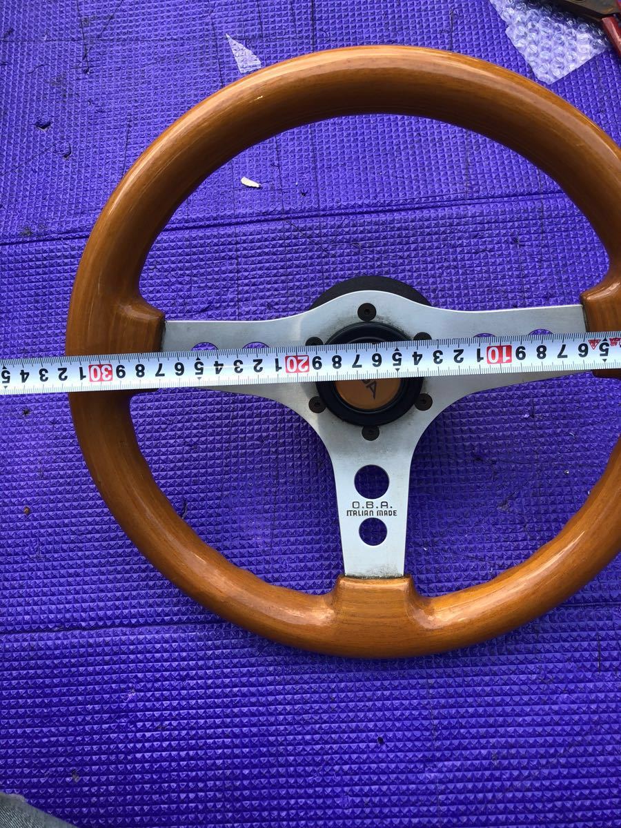 旧車に！OBAハンドル 31cm O.B.Aウッドハンドル ボーズ付き