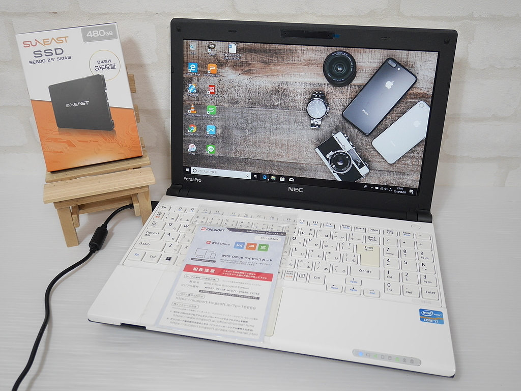☆高速Core i7/新品SSD480 GB/大容量メモリ8 GB★NEC ノートパソコンPC【PC-VK21HHZDG】Office搭載/最新OS/DVDマルチ/年賀状 ■ホワイト