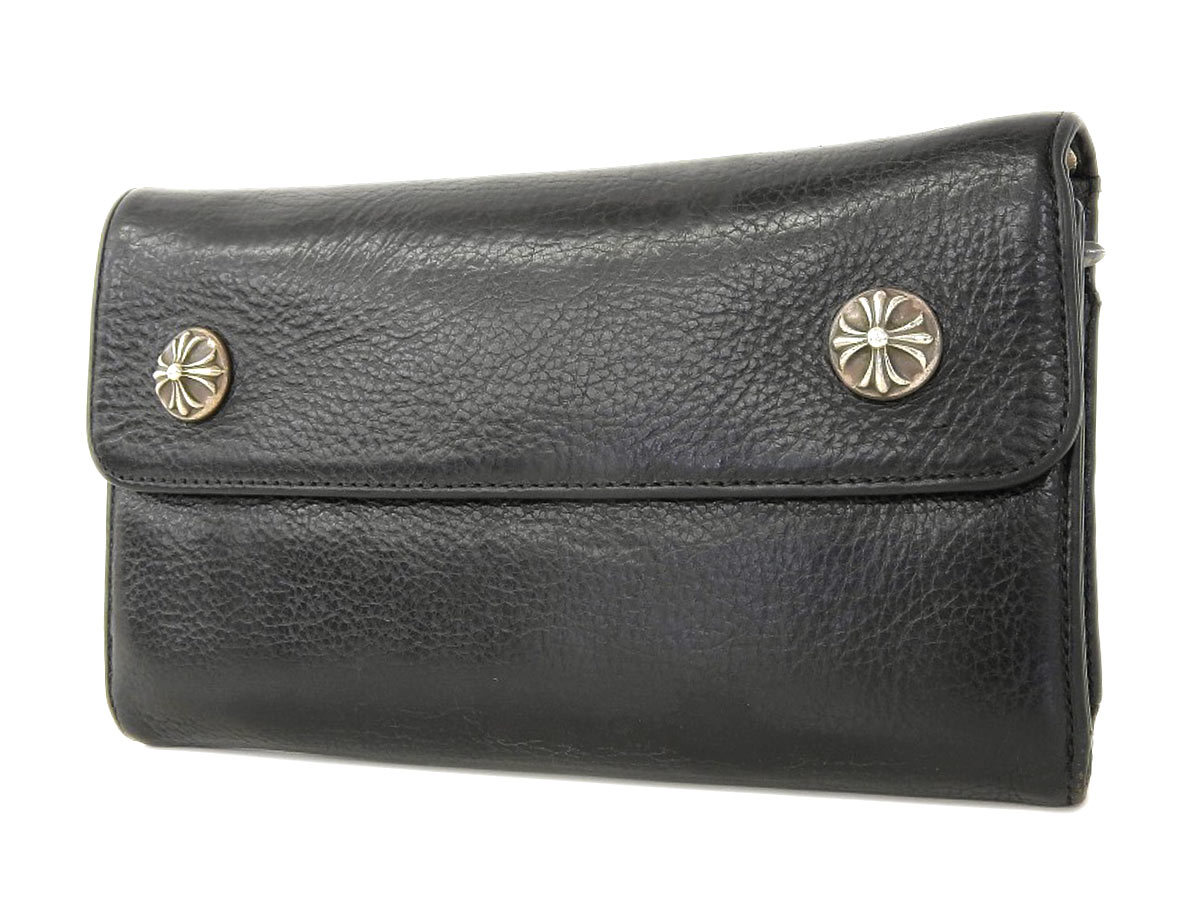 ChromeHearts クロムハーツ】CHプラスボタン ウェーブウォレット 三 