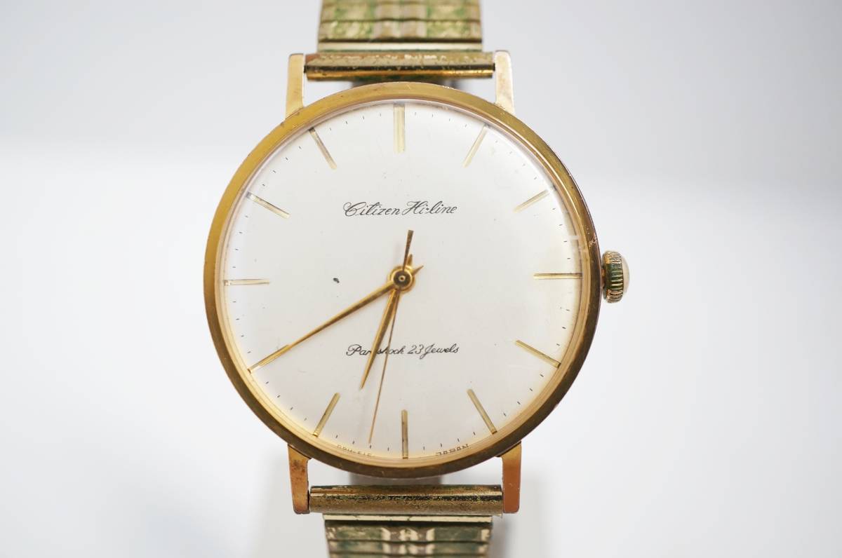 Citizen Hiline シチズン ハイライン 23石 ゴールドカラー 手巻き 3針 