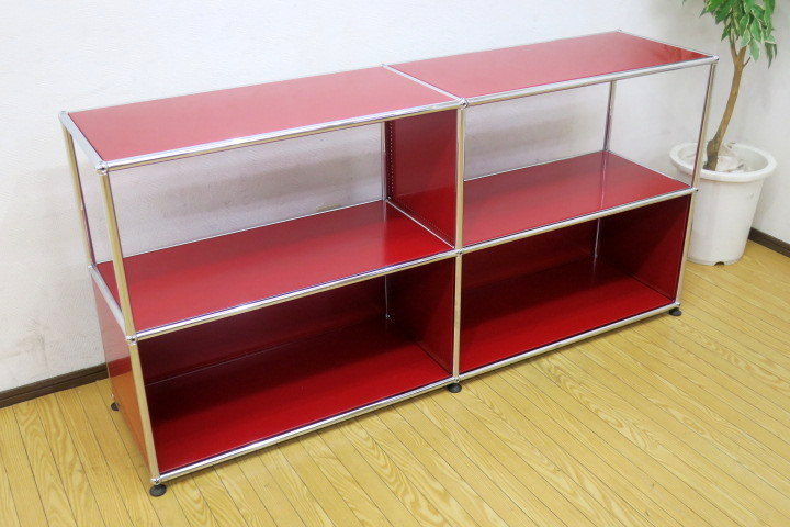 【美品】USMハラー　キャビネット 1列2段 赤 レッド 2025年最新】USMハラーキャビネットの商品一覧 - Yahoo!オークション