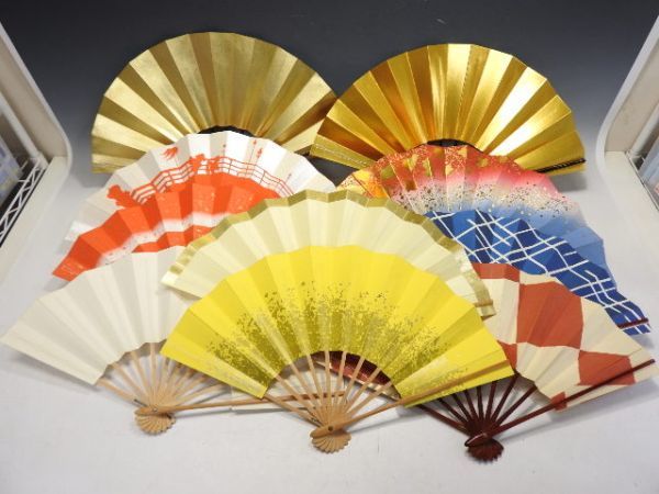 1237/△浅草寶扇堂久阿彌 舞扇子10点 布製扇入付 飾扇子 日本舞踊 和装