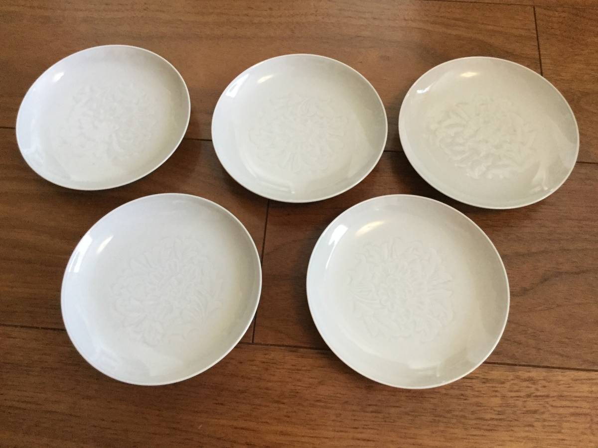 （多分未使用）音羽山窯 京焼　小皿5枚セット　12.5cm