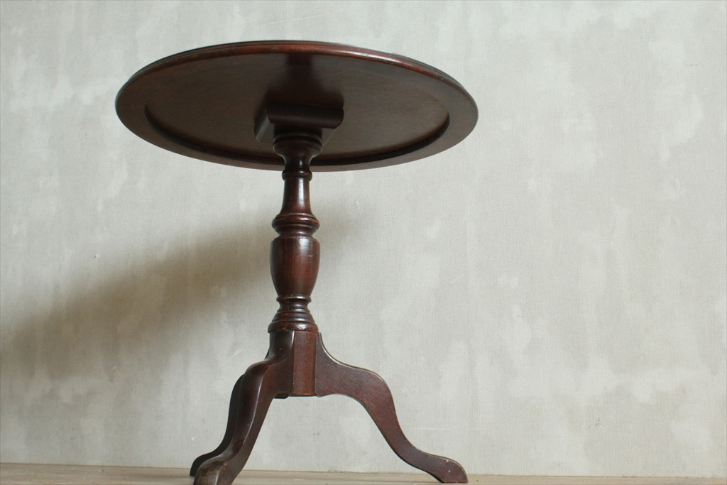 英国アンティーク◇古木ワインテーブルbサイドテーブル/花台/革レザー机/店舗什器/ディスプレイ/イギリスヴィンテージ/ビンテージ家具