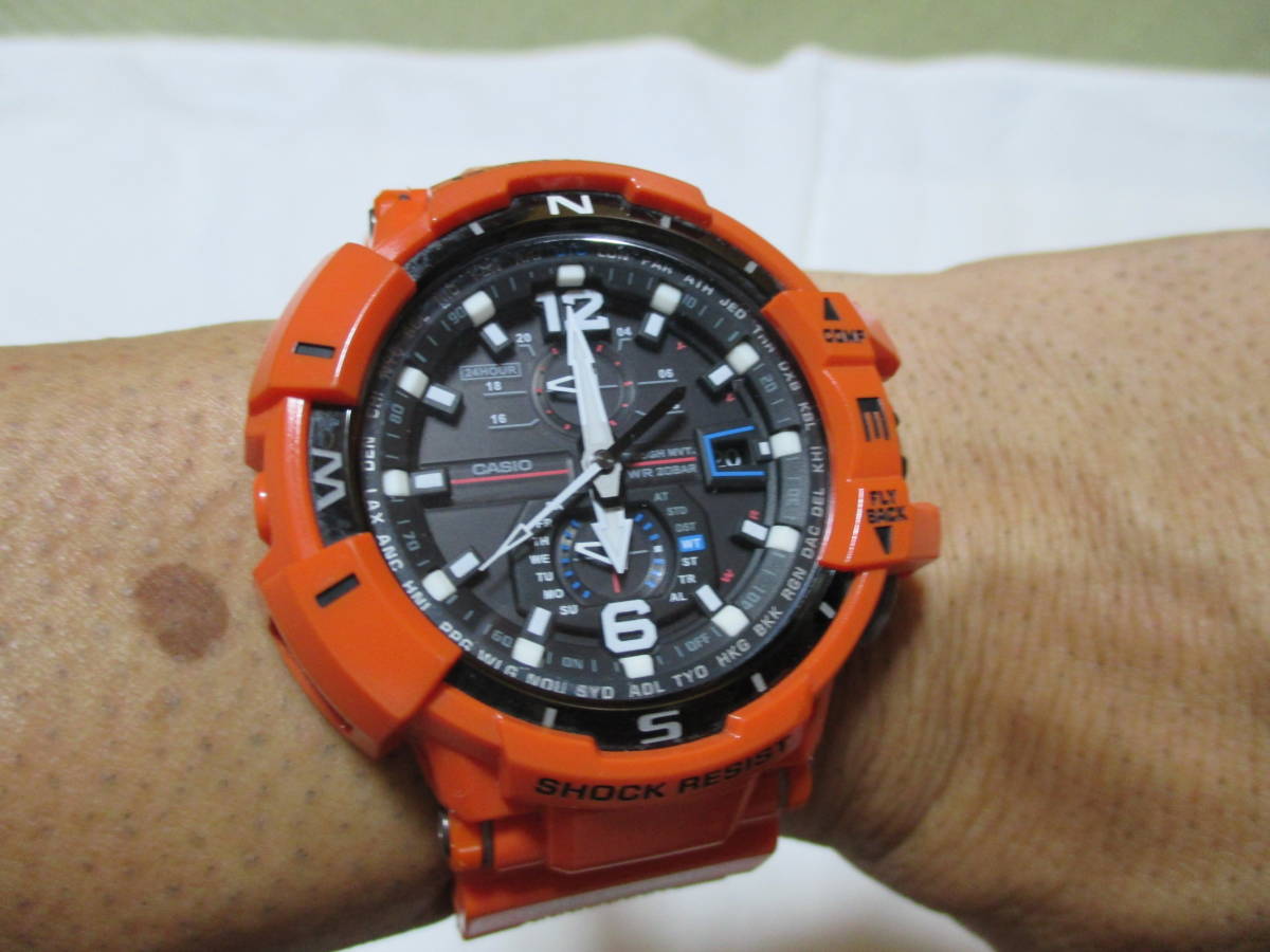 カシオ CASIO Gショック G-SHOCK GWA1100R-4A タフソーラー オレンジ系 