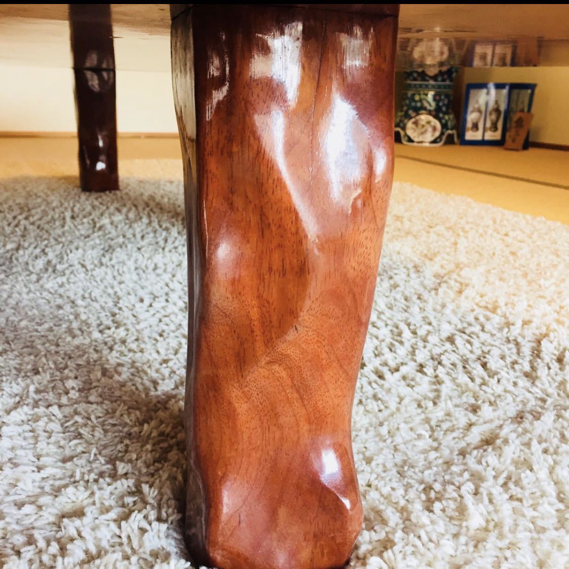 最高級 一枚板 花梨 瘤杢 葡萄杢 玉杢 座卓 165×100cm ローテーブル  