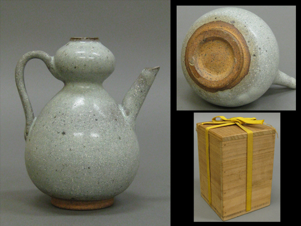 宋汝窯 青釉双耳竜頭三足香炉 景徳鎮 中国古玩 宋代 汝窯 竜耳青磁執壷