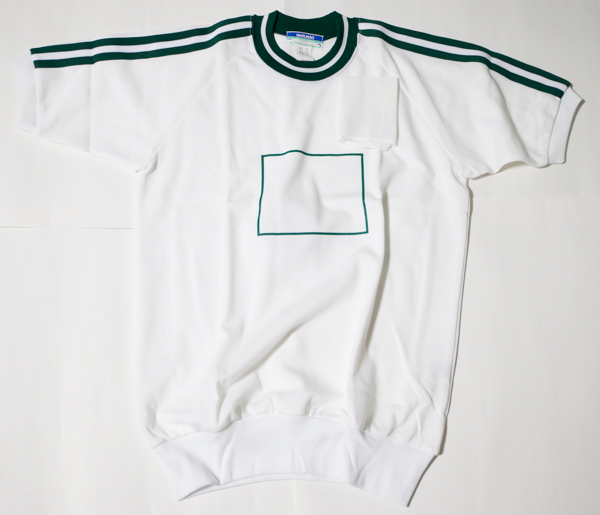 半袖体操服 白×緑二本線 L 新品未使用即決！