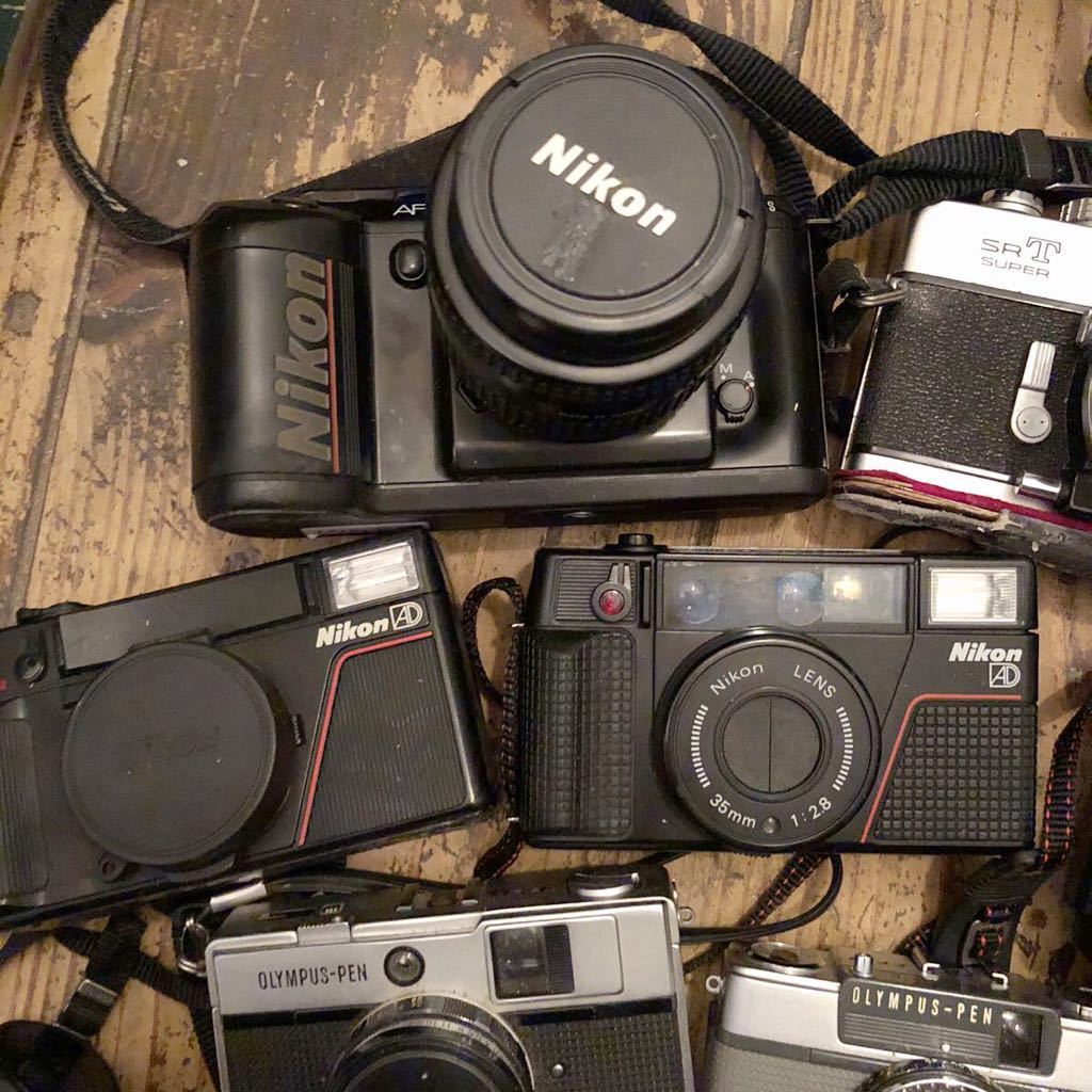 カメラ NIKON minolta PENTAX OLYMPAS-PEN 双眼鏡 11セット まとめて ジャンク Olympus Pen Lens OLYMPUS 中古(オリンパス) PEN-F。｜記憶カメラ