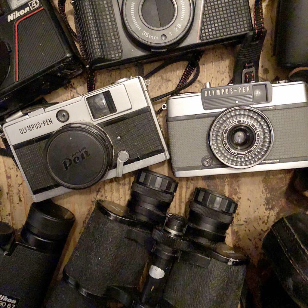 カメラ NIKON minolta PENTAX OLYMPAS-PEN 双眼鏡 11セット まとめて ジャンク Olympus Pen Lens OLYMPUS 中古(オリンパス) PEN-F。｜記憶カメラ