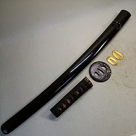 刀装具 鍔 目貫 縁頭 金銀象嵌 時代物 銅地 江戸時代 赤銅 草 item[