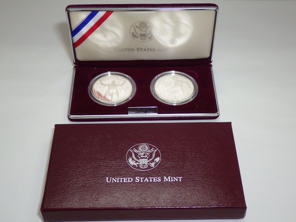 ☆【美品】アメリカ アトランタオリンピック 1996年 1ドル 銀貨 2枚