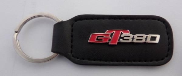 GT380 レザーキーホルダー　当時物 GT380 当時デザイン キーホルダー エンブレム サイドカバー