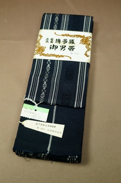 人気セール，送料無料 CY3885A 品 本場 筑前 博多織 正絹 男帯 角帯 浴衣 シルク(帯)｜売買されたオークション情報、yahooの商品情報をアーカイブ公開 - オークファン 帯