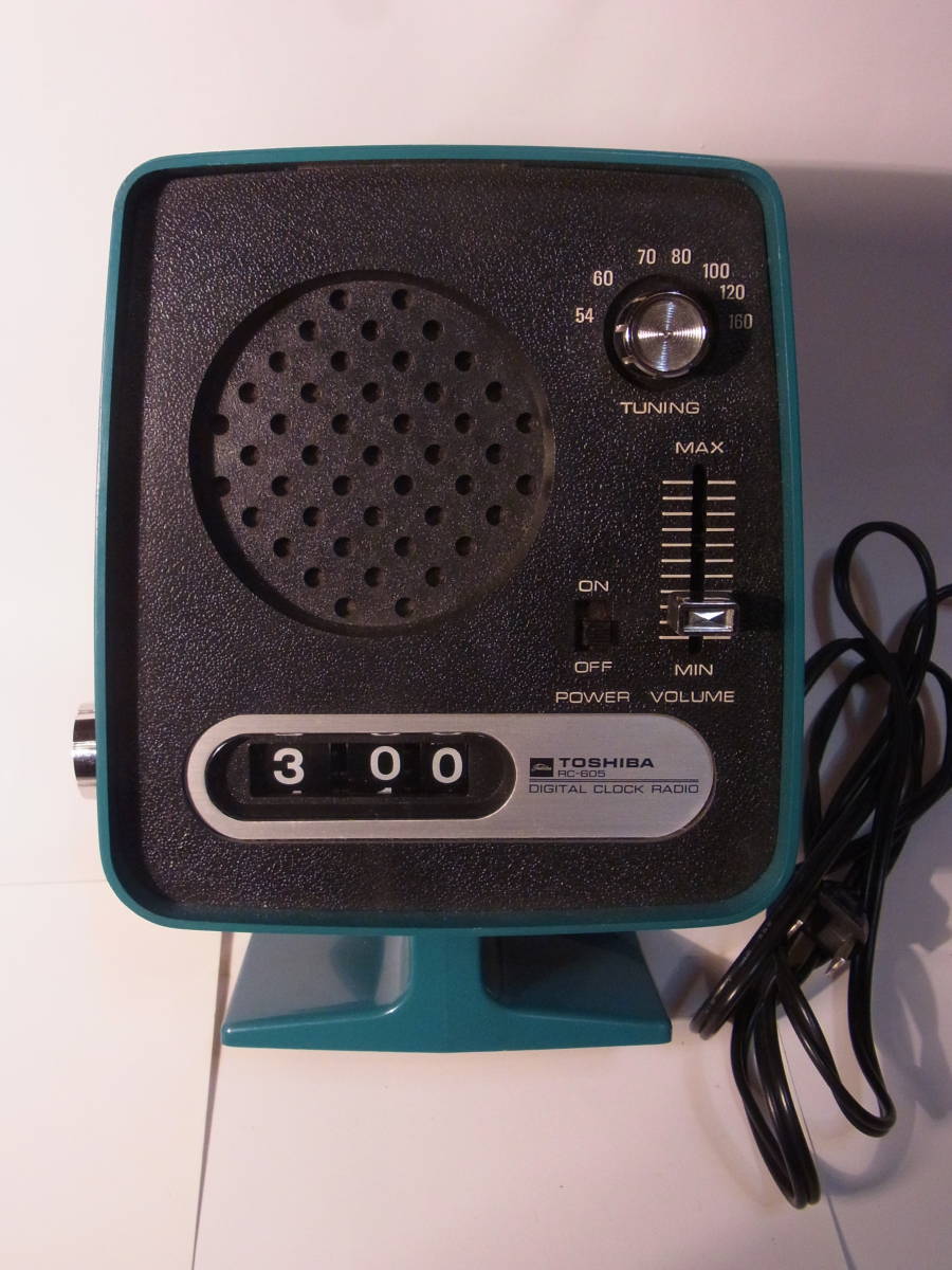 ☆70年代 RC-605(東芝/デジタル/ラジオクロック)50Hz 置き時計 昭和