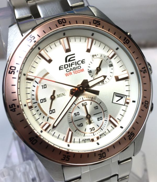  CASIO カシオ EDIFICE エディフィス 2018年 NEWモデル 正規品 クロノグラフ 腕時計 アナログ 時計 ホワイト ピンクゴールド シルバー(EDIFICE)｜売買されたオークション情報、yahooの商品情報をアーカ EDIFICE
