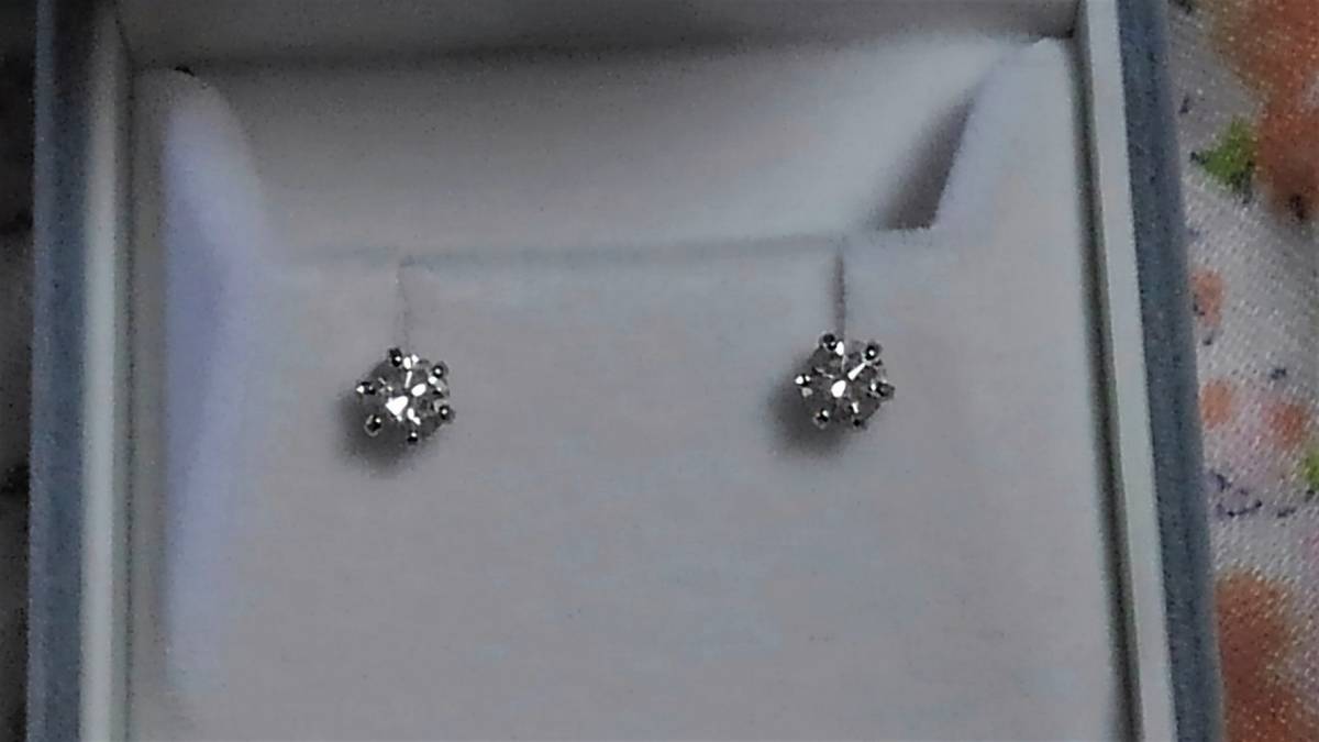 ♪ pt900 一粒 ダイヤモンド 0.42ctピアス ♪:* 【公式通販】