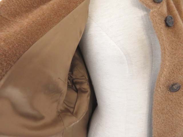 未使用品☆正規品 BONGNER ボグナー レディース タグ付き スタンドカラー アンゴラ混 ウールロングコート ライトブラウン サイズ40 お洒落