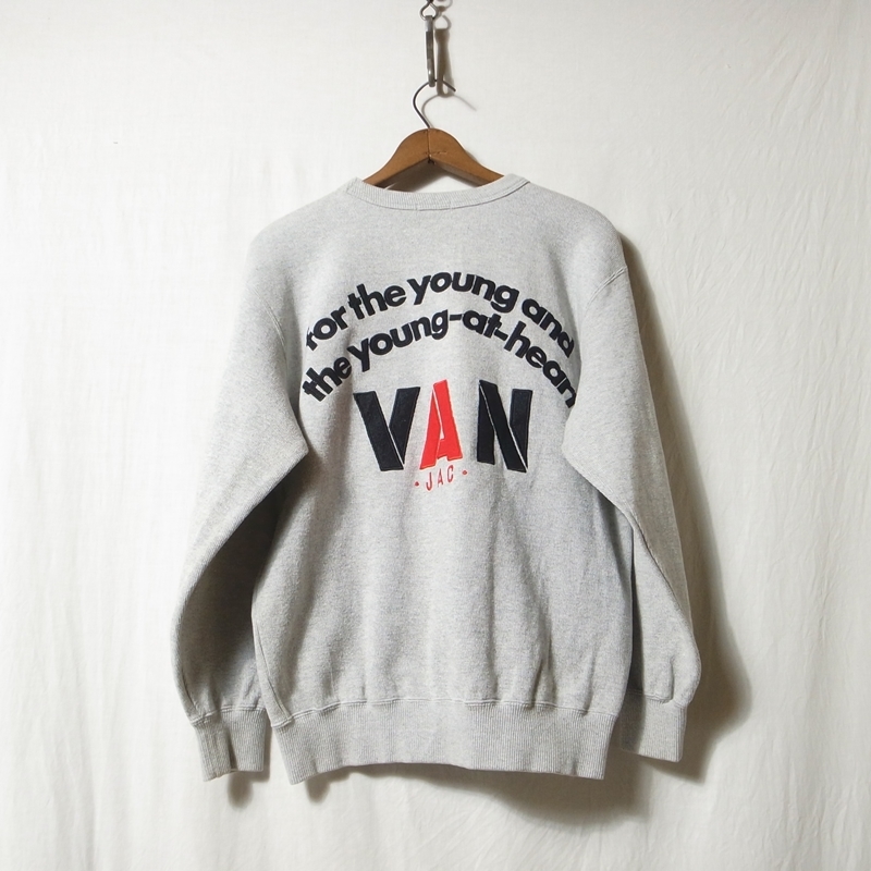 VAN JAC ヴァンヂャケット ロゴ刺繍 スウェット M グレー / トレーナー 