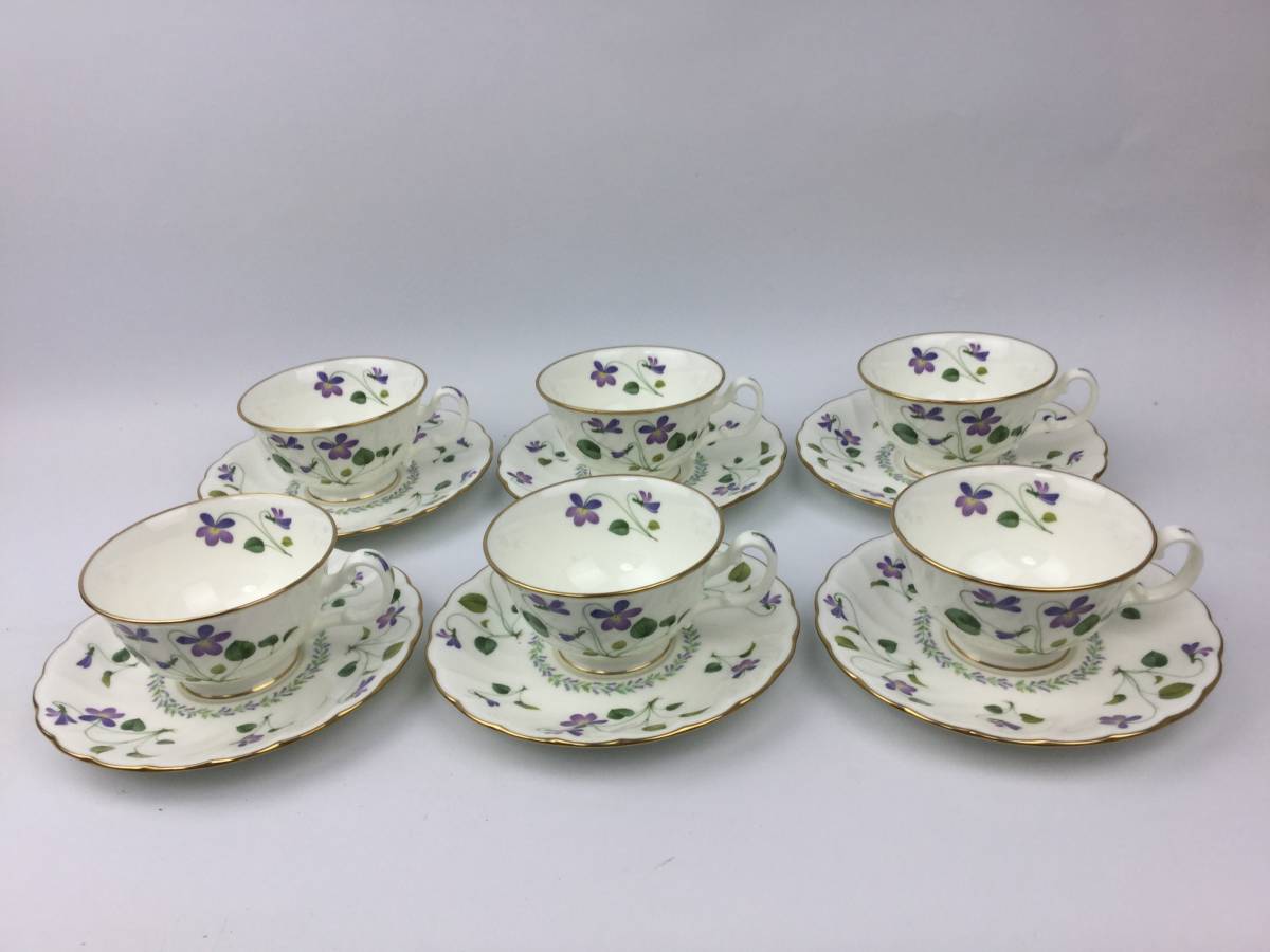 ☆蔵出し品 ノリタケ Noritake すみれ柄 カップアンドソーサー 6客セット 箱有り☆