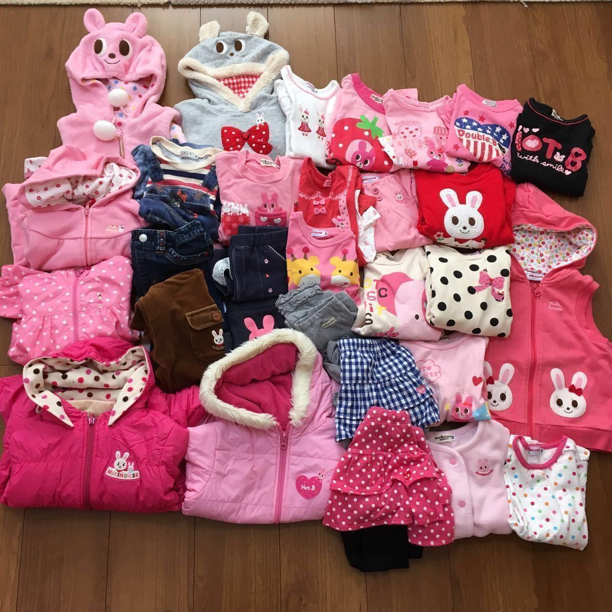 中古】ミキハウス 100サイズ 福袋 まとめ売り 30点セット 女の子
