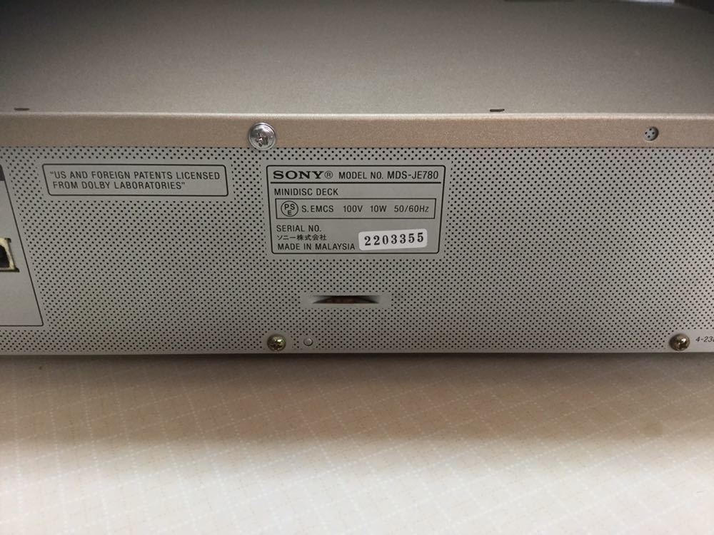 SONY MDデッキ MDS-JE780 ジャンク ESディスク他オマケ付 SONY | MDS-JE780 SONY MDデッキ MDS-JE780 ジャンク ESディスク他オマケ付 SONY | MDS-JE780