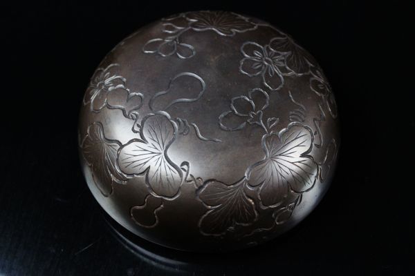 十代 中川浄益(作) 南鐐(銀)霞槌目燗鍋一対(2個) 塗蓋付 総重量 380g