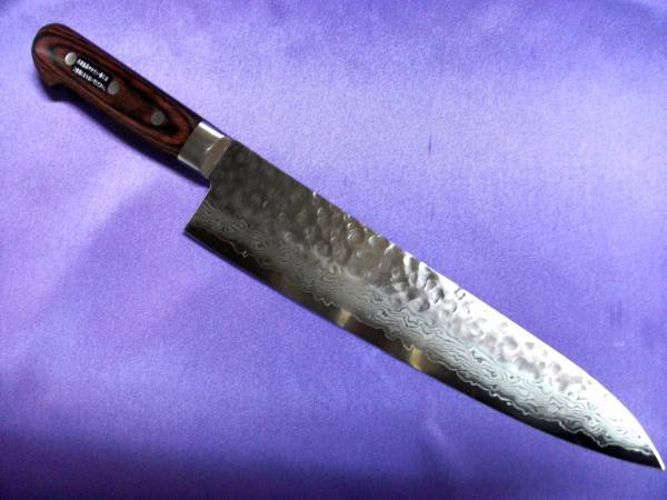 ダマスカス18層鋼 牛刀 240mm 67層鏡面v金10号ダマスカス牛刀240mm