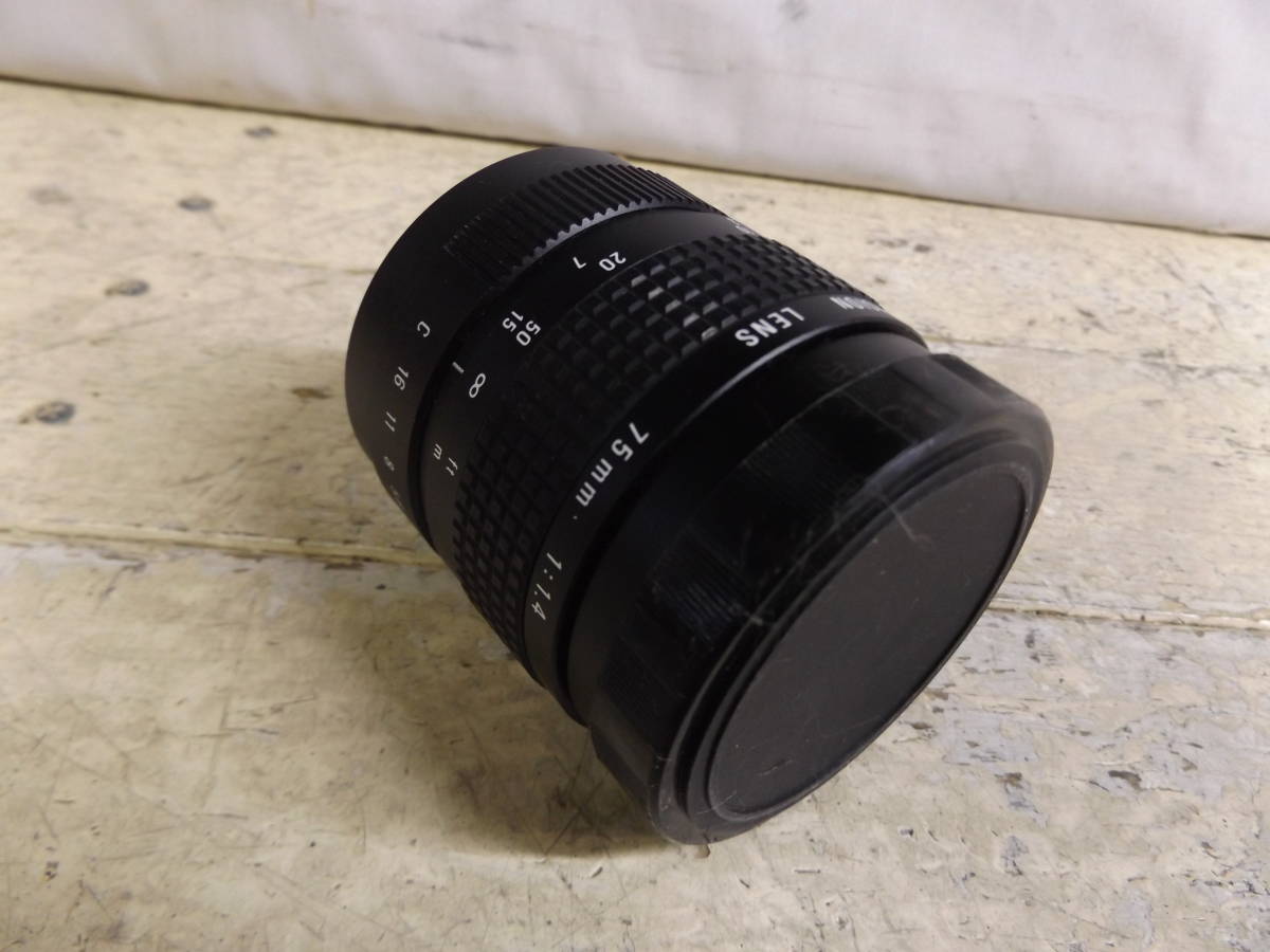 k431 COSMICAR TV LENS 75mm 1:1.4 コスミカー 一眼レフ カメラレンズ