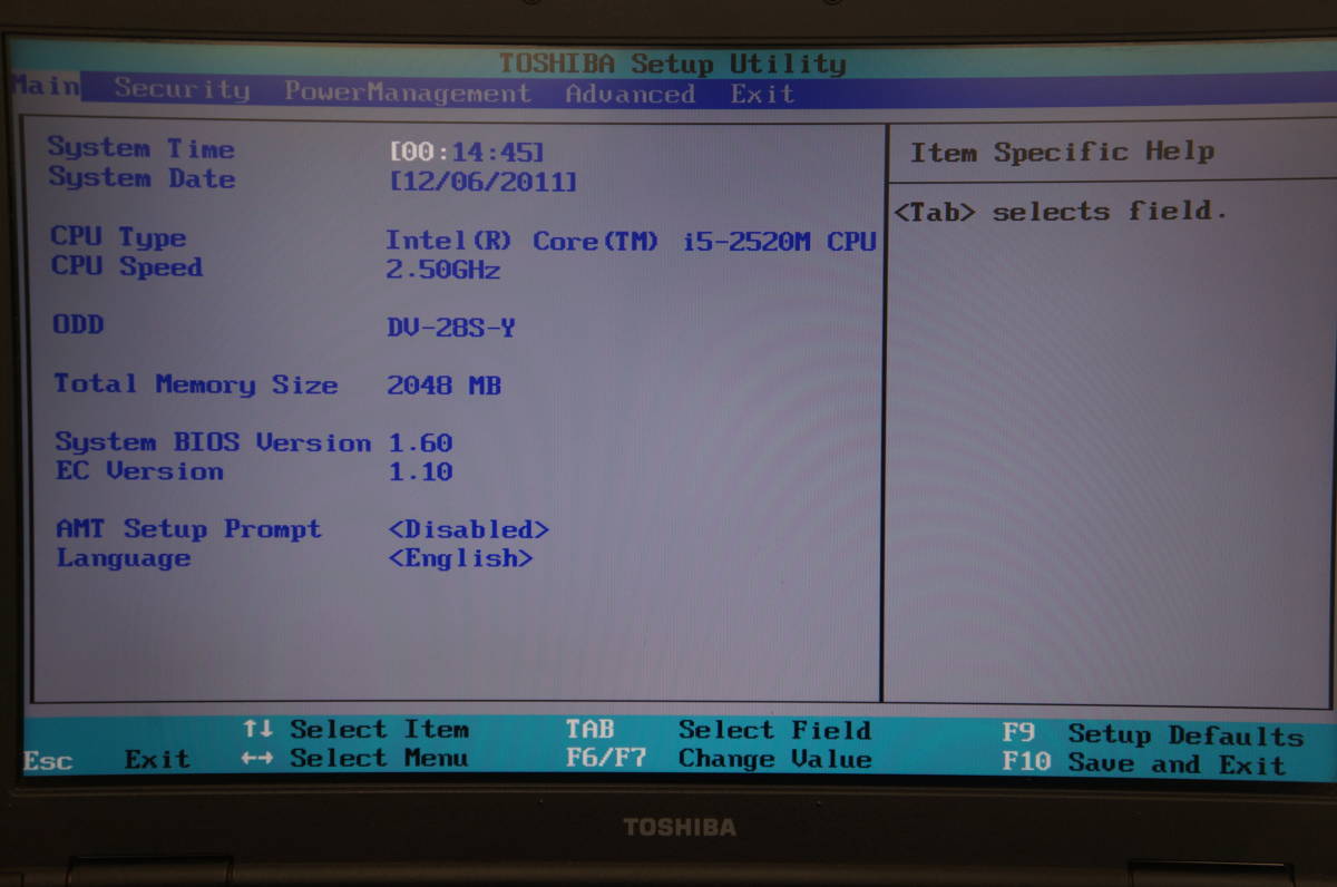 東芝 Dynabook☆B651/C☆Core i5 2520M 2.50GHz/2GB/テンキー